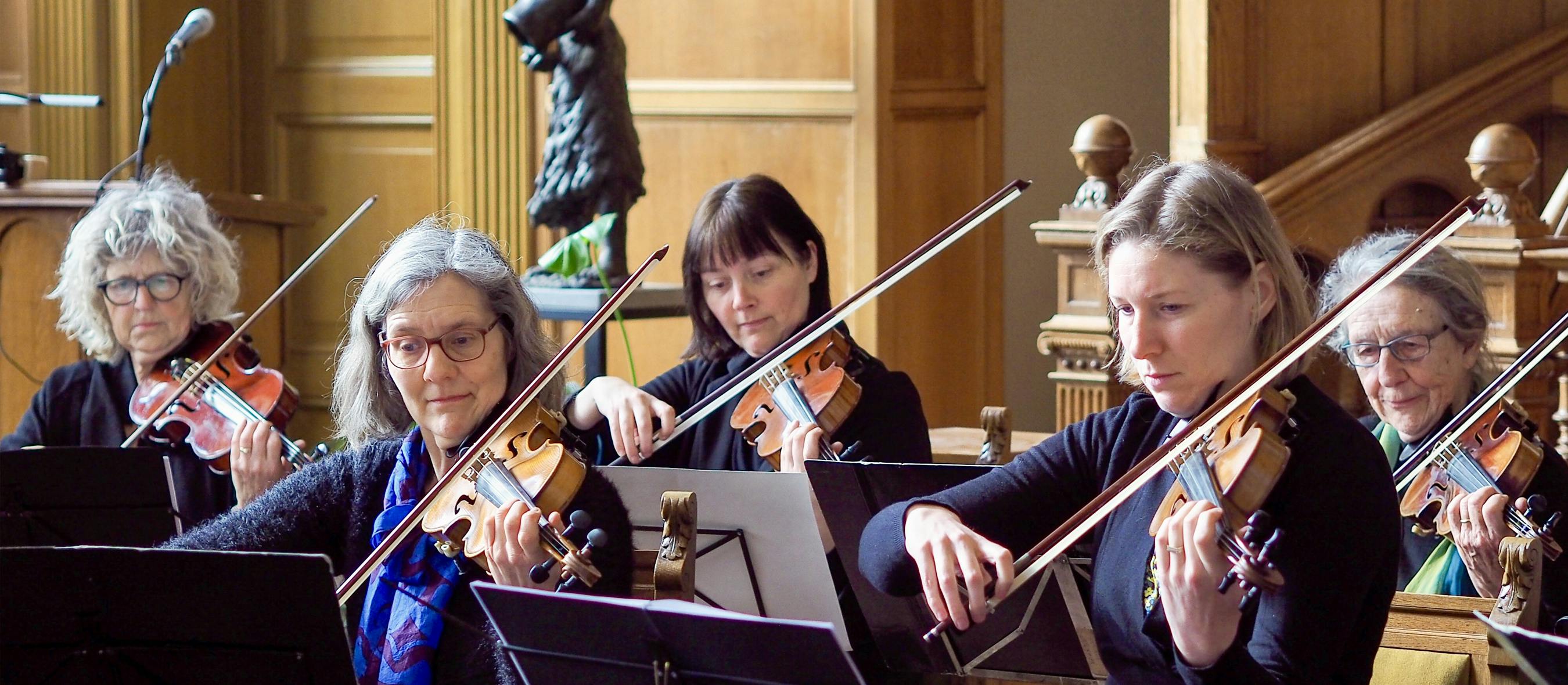 Violisten uit het Deventer Kamer Orkest